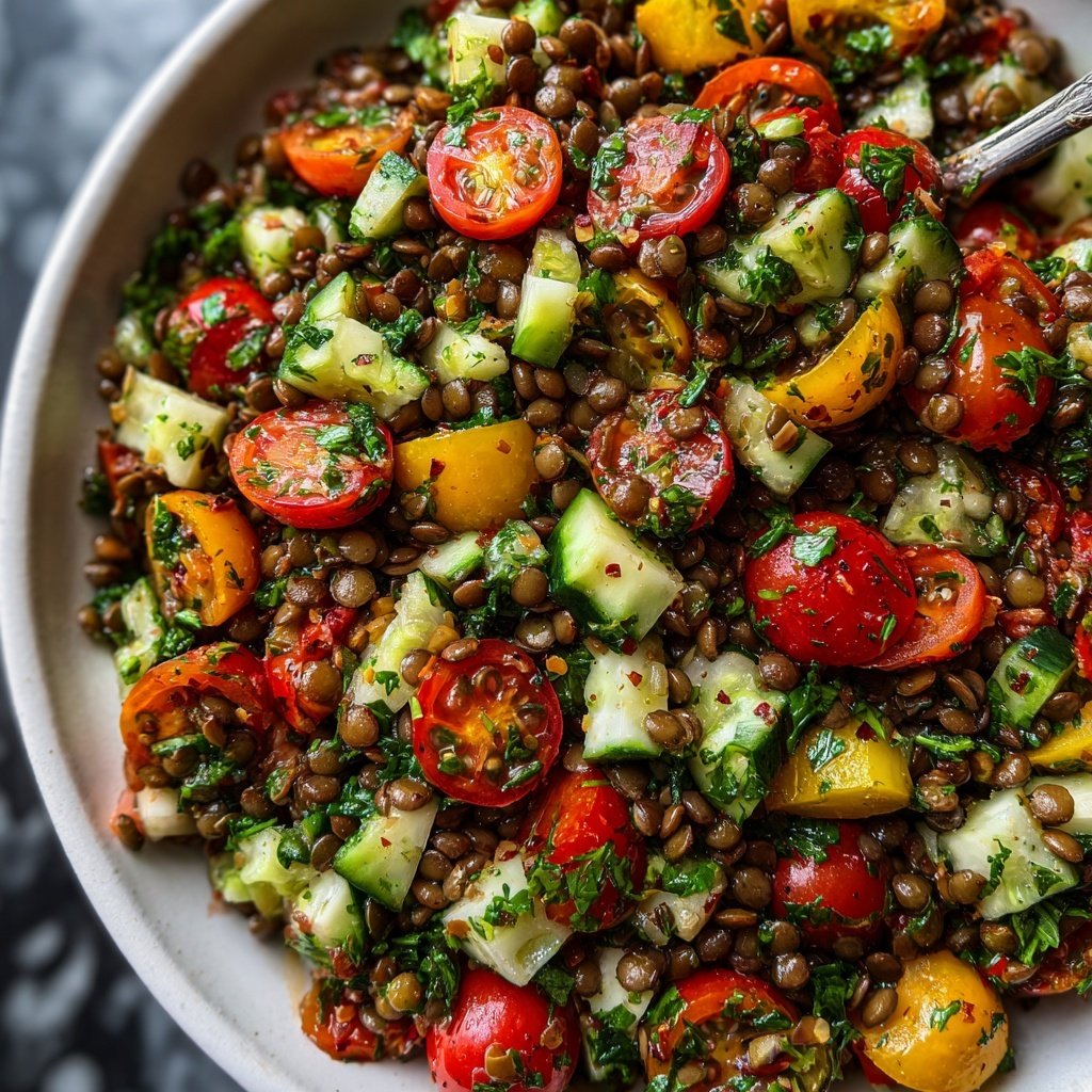 Healthy Mediterranean Lentil Salad