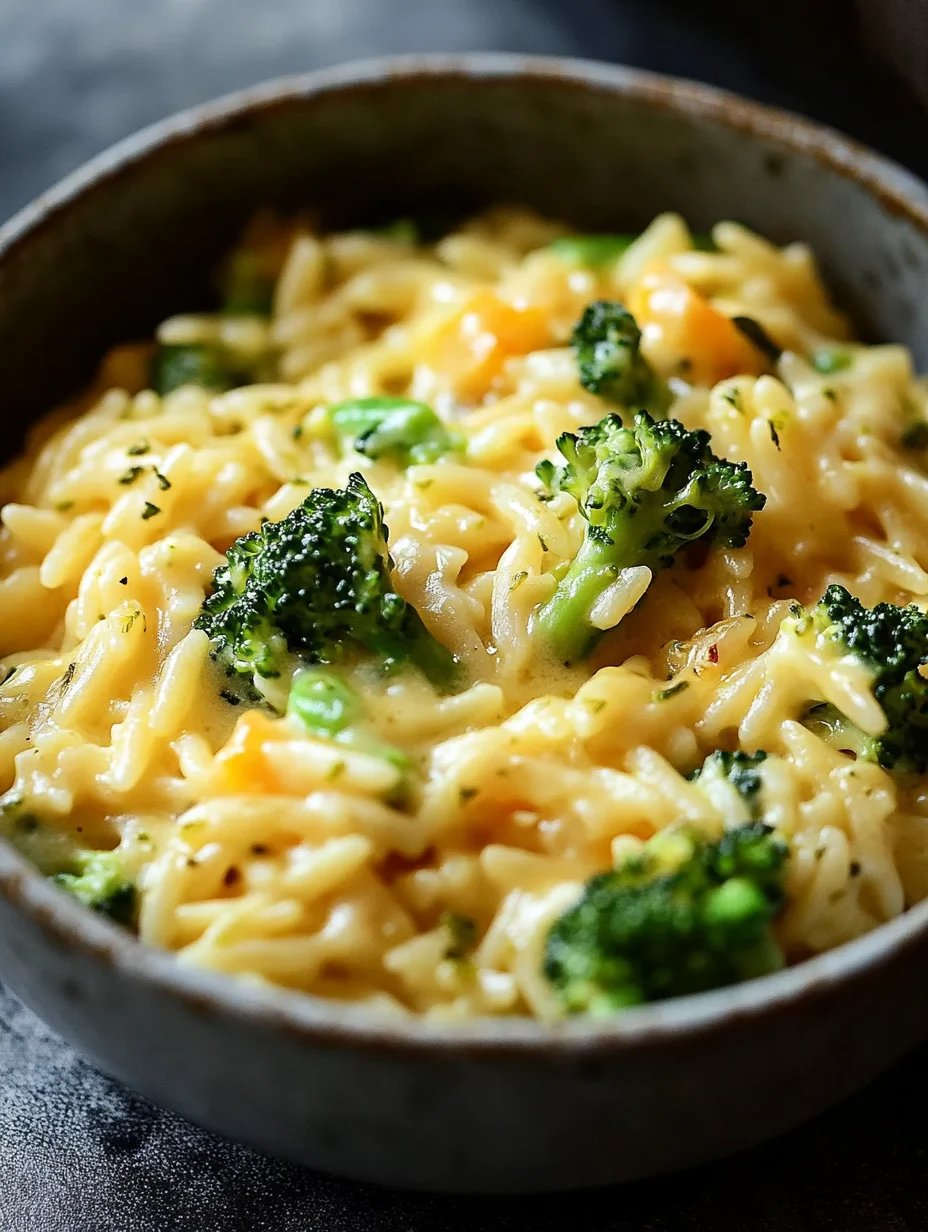One Pot Broccoli Cheese Orzo