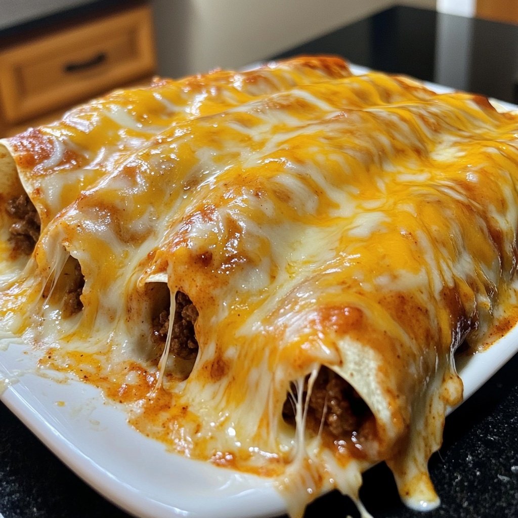 Easy Cheesy Ground Beef Enchiladas