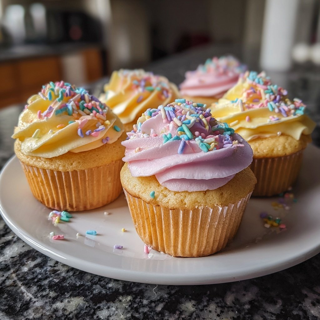 Spring Vanilla Cupcakes With Buttercream