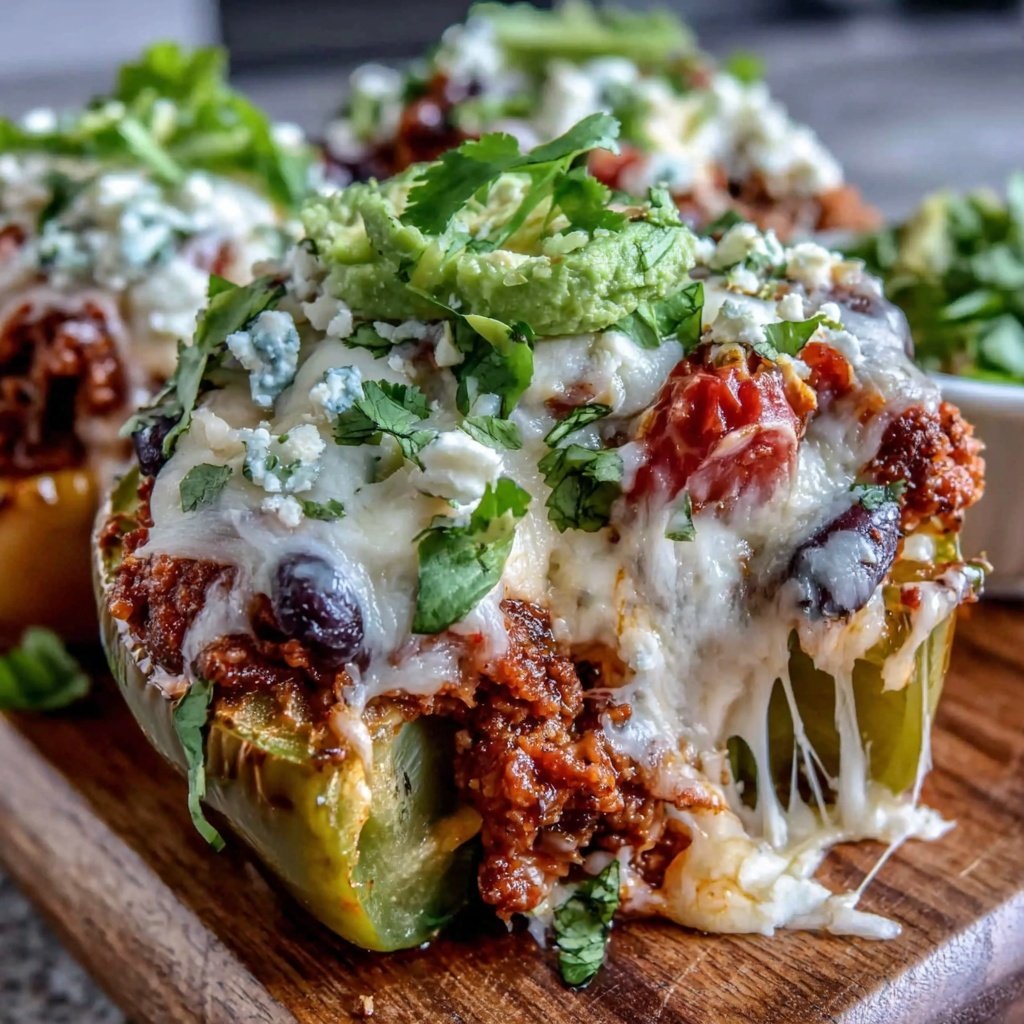 Ground Turkey Taco Stuffed Peppers