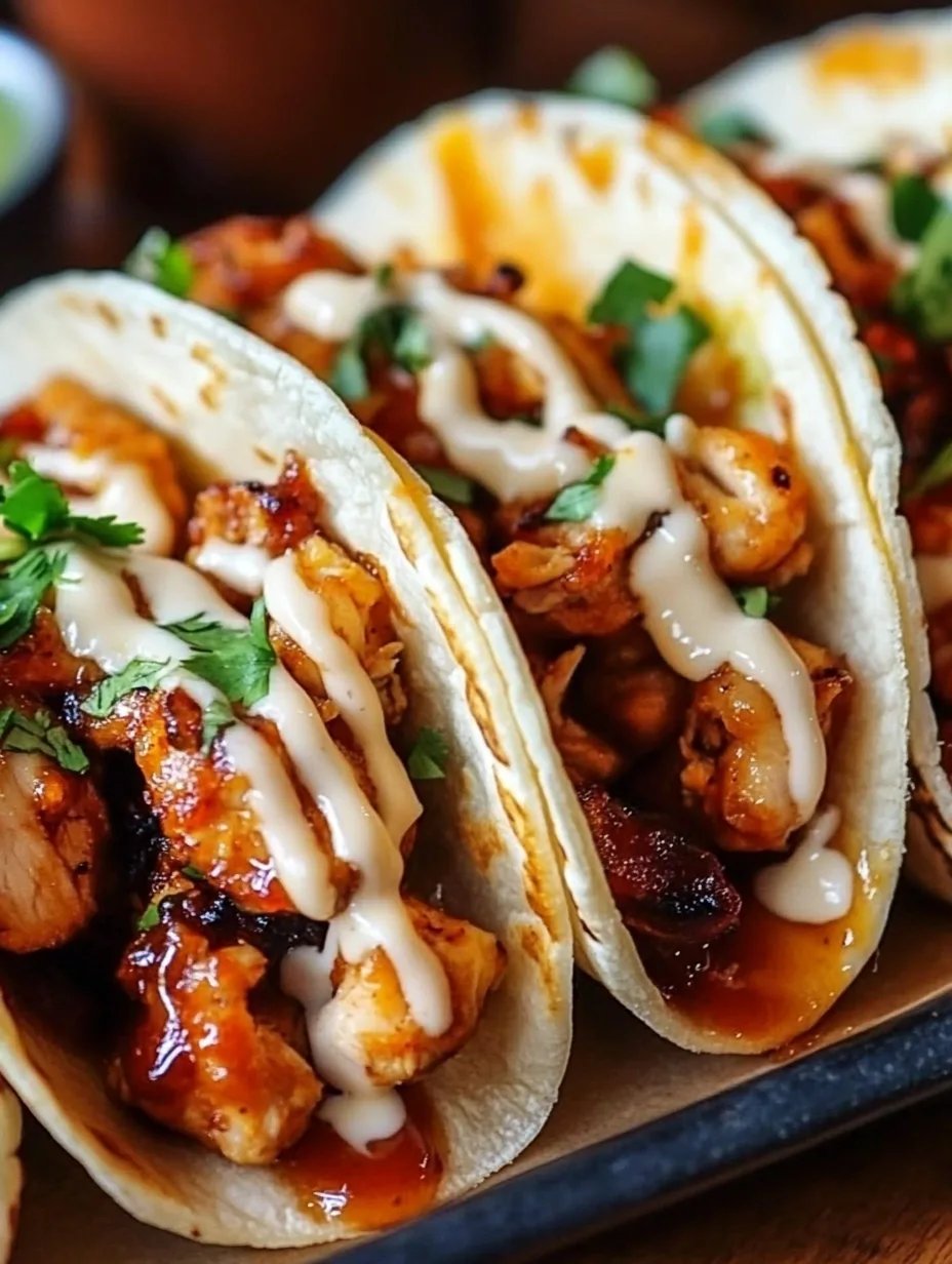 Garlic Butter Honey BBQ Chicken Tacos