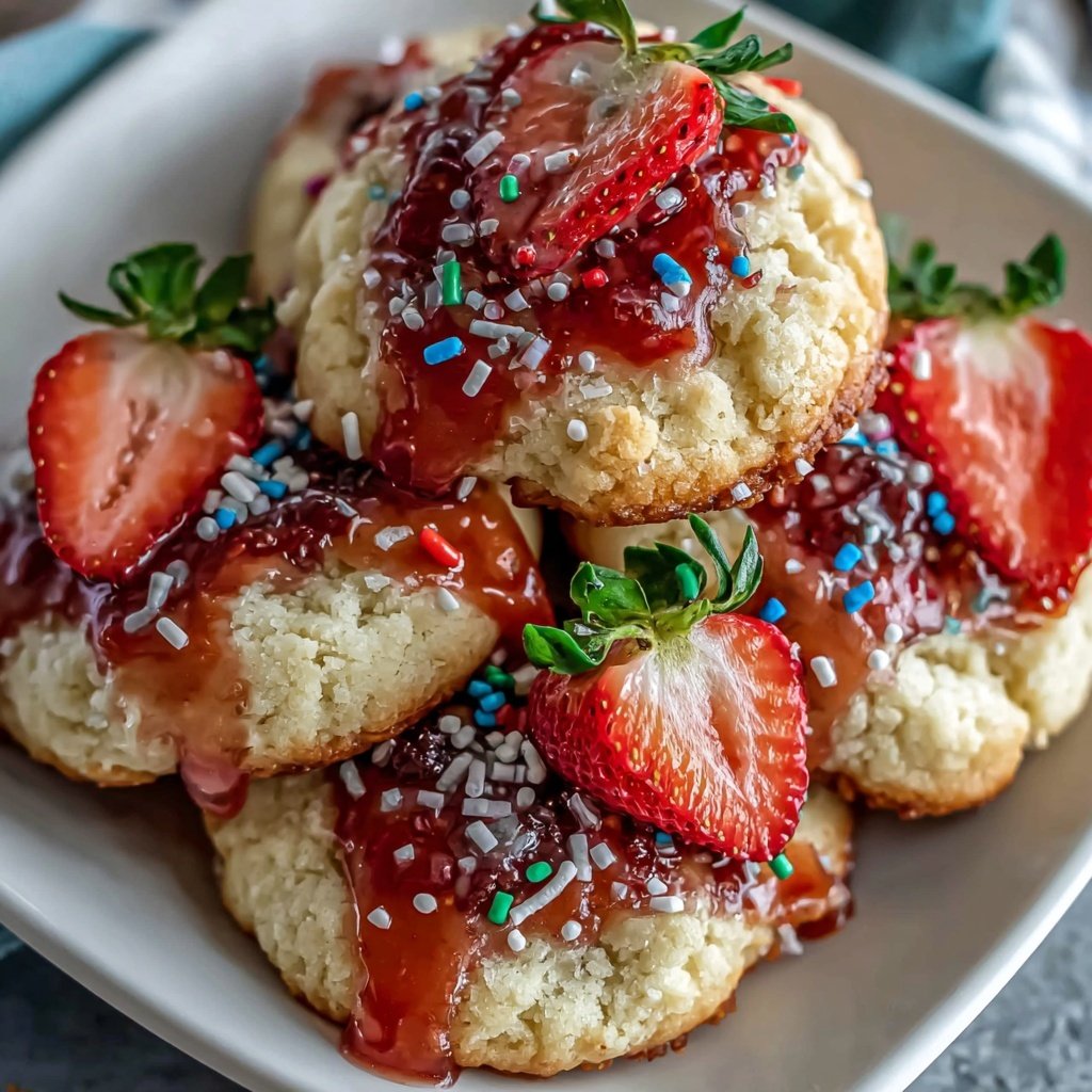 Spring Cookies With Strawberry Glaze