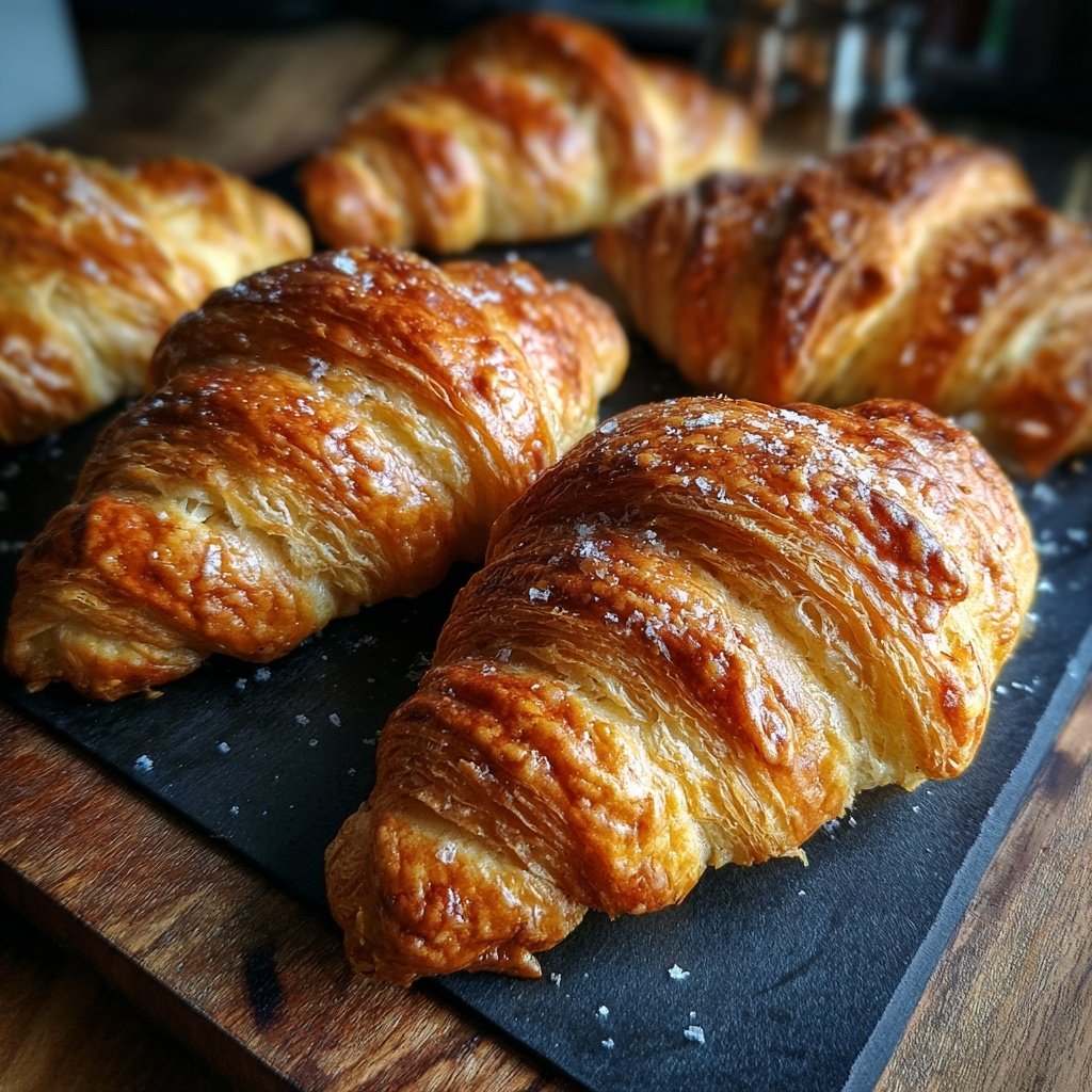 Flaky Breakfast Croissants With Butter