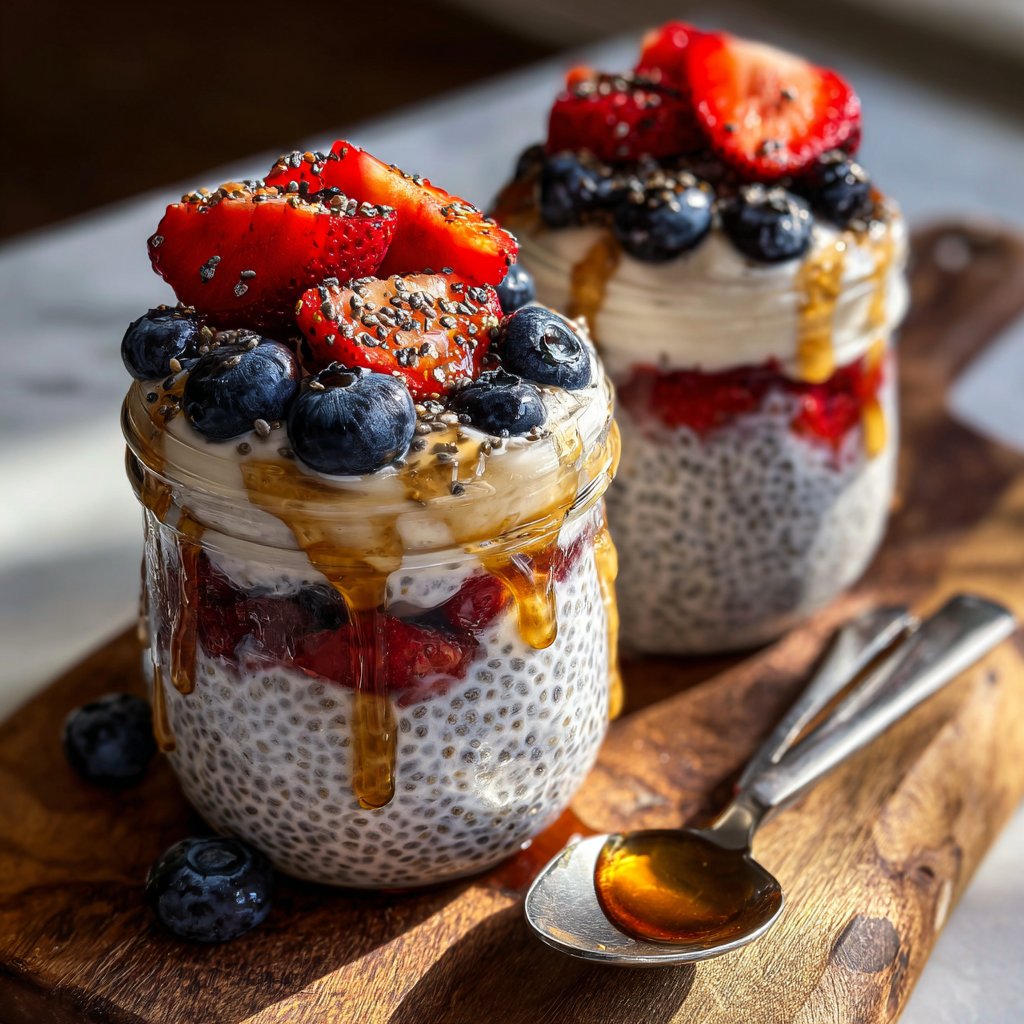 Valentines Breakfast Vanilla Berry Chia Cups