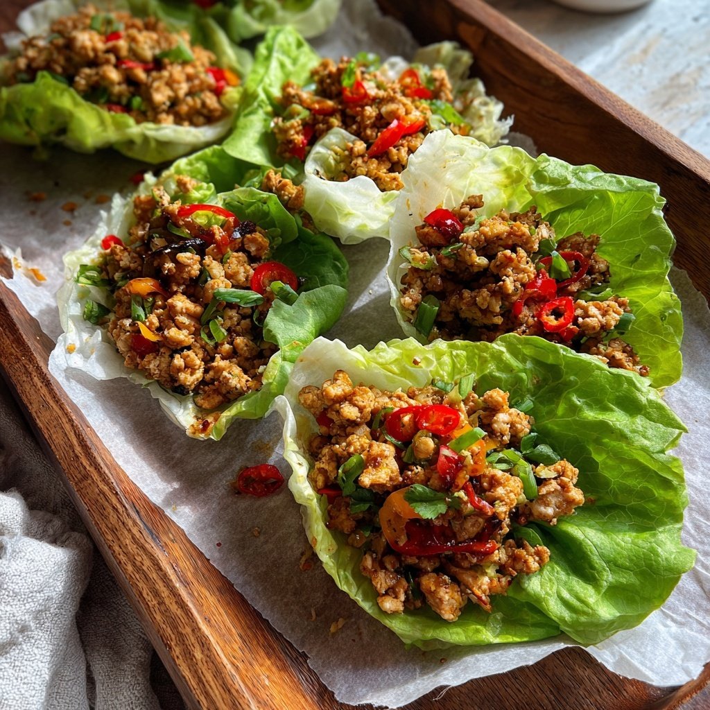 Ground Chicken Lettuce Wraps